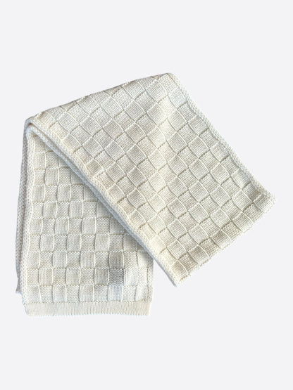 Louis Vuitton White & Black Damier Scarf