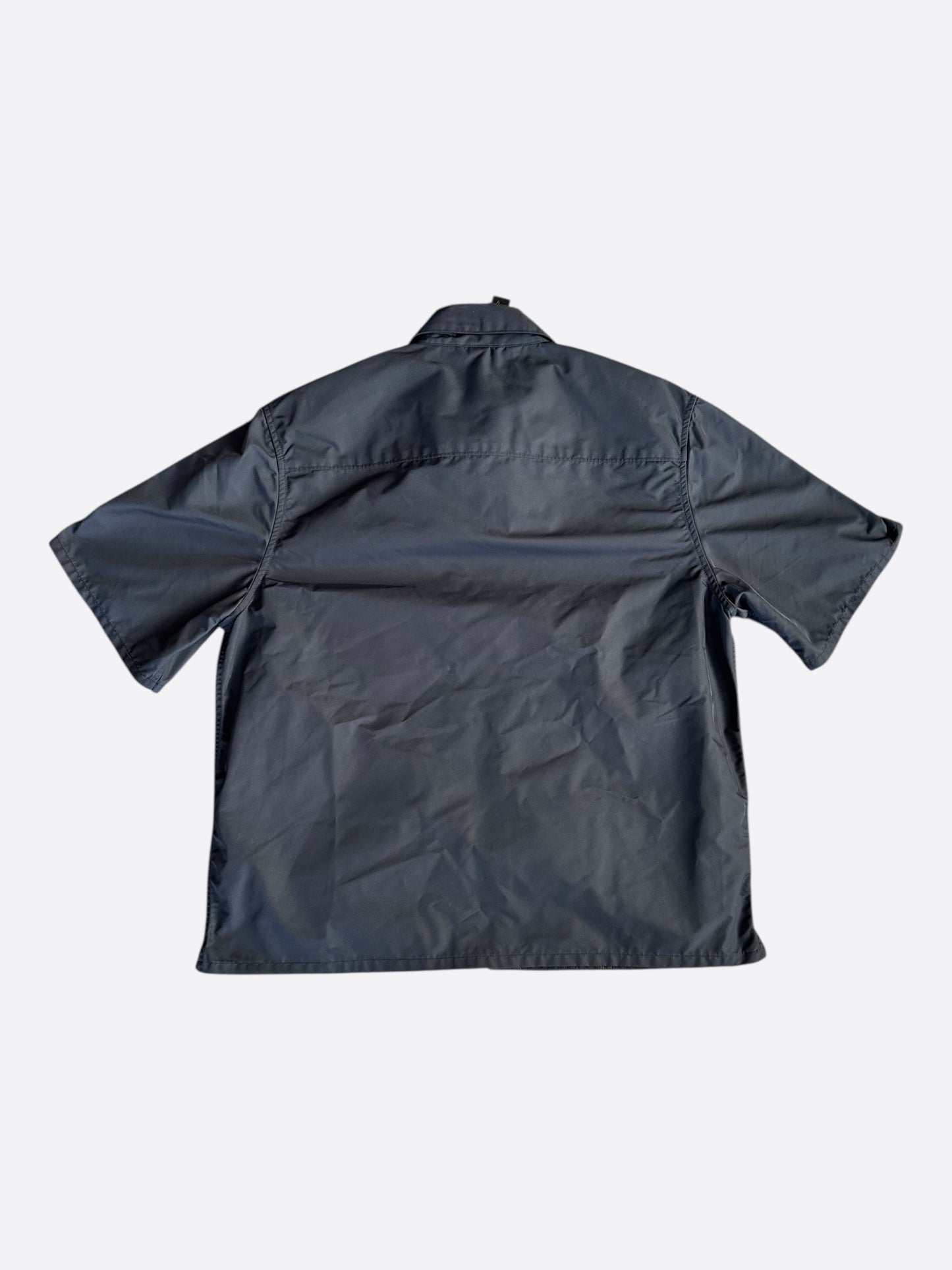 Chrome Hearts Black Nylon & Leather Zip Up Shirt