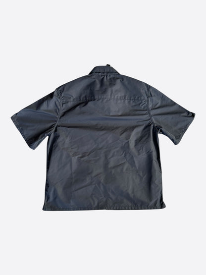 Chrome Hearts Black Nylon & Leather Zip Up Shirt