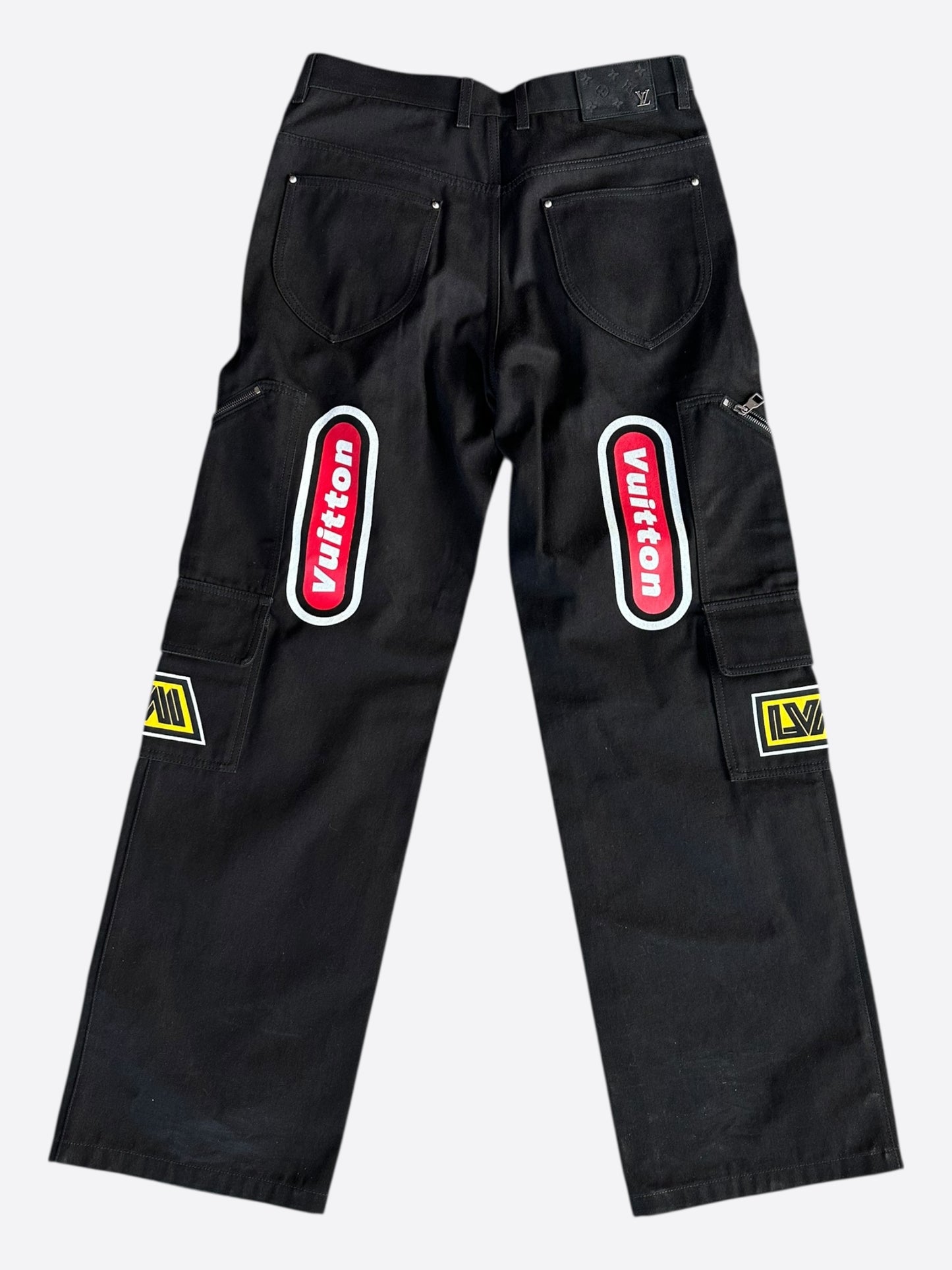 Louis Vuitton Black & Multicolor Graphic Cargo Pants