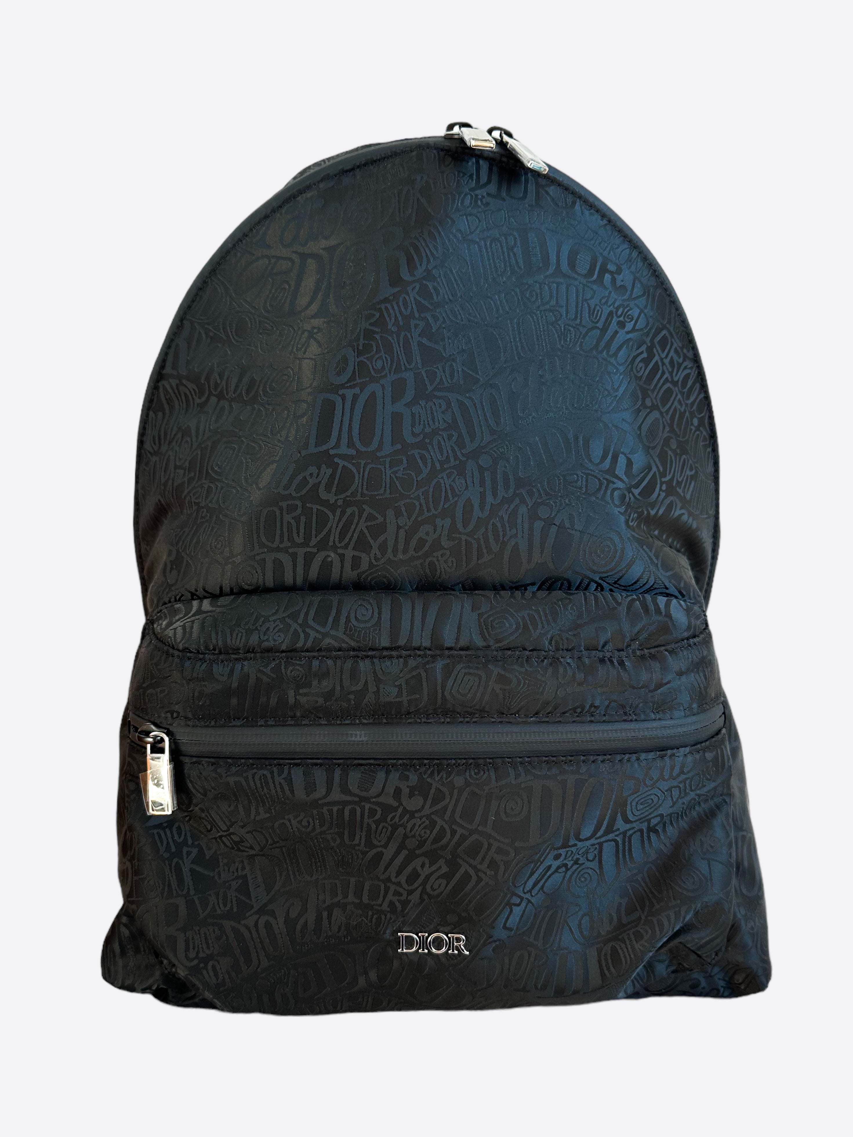 Dior Stussy Black Repeat Logo Rider Backpack Savonches