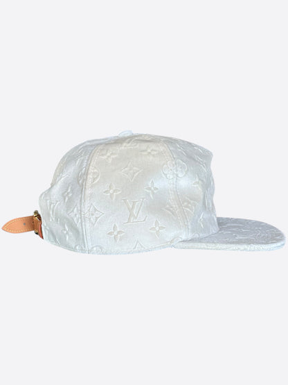 Louis Vuitton White Monogram Velour Hat