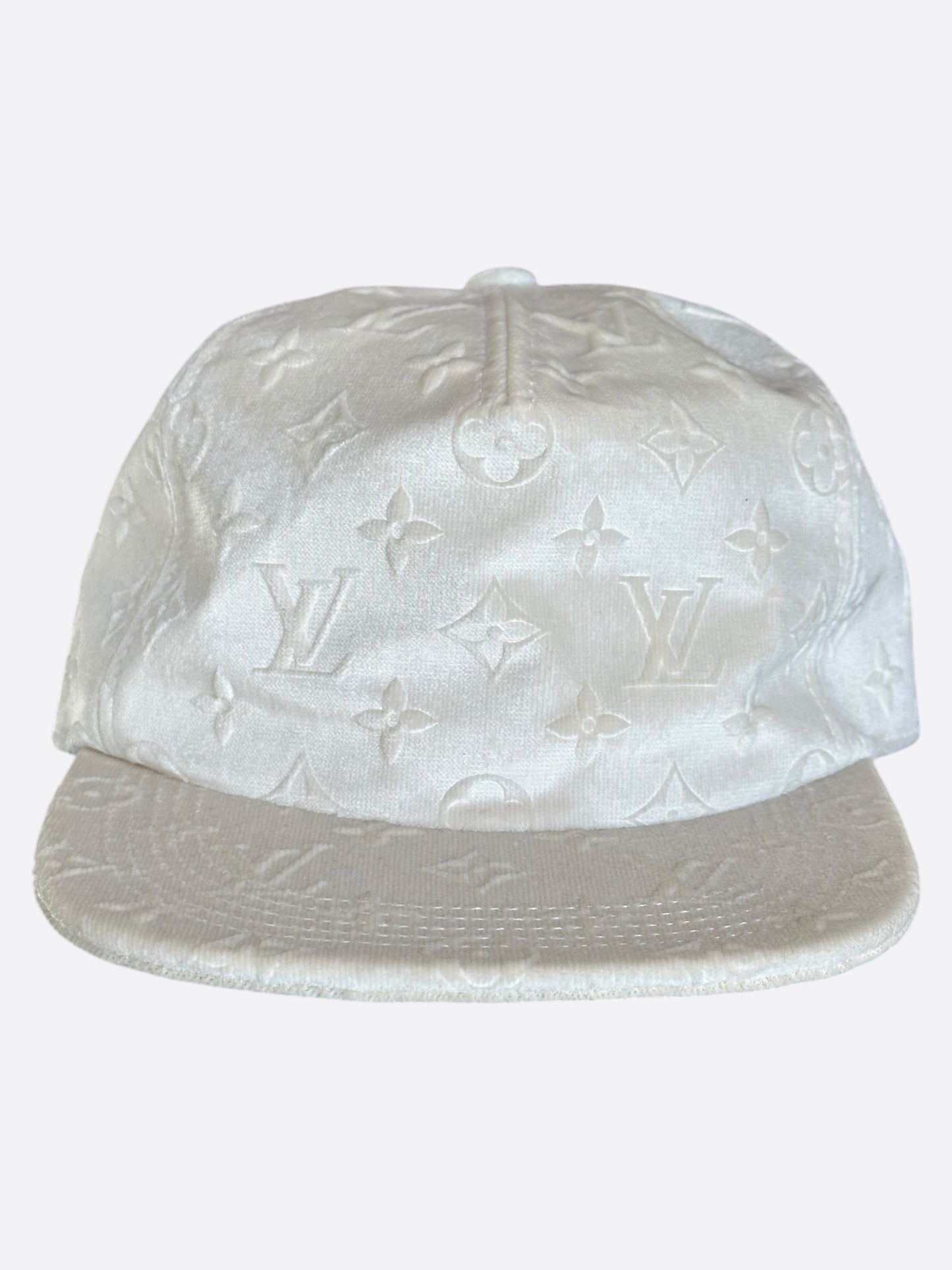 Louis Vuitton White Monogram Velour Hat