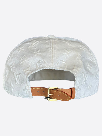 Louis Vuitton White Monogram Velour Hat