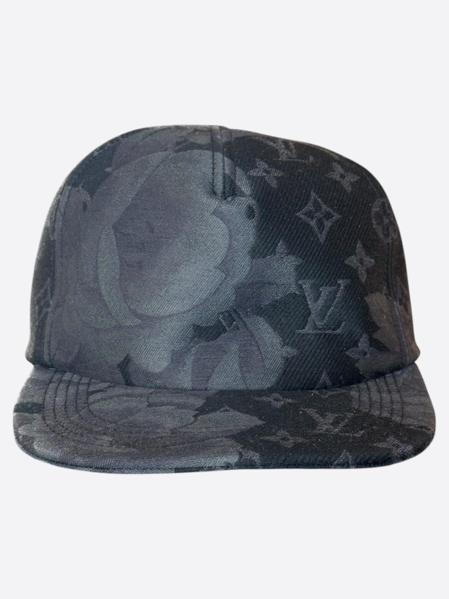 Louis Vuitton Black & Grey Floral Monogram Hat