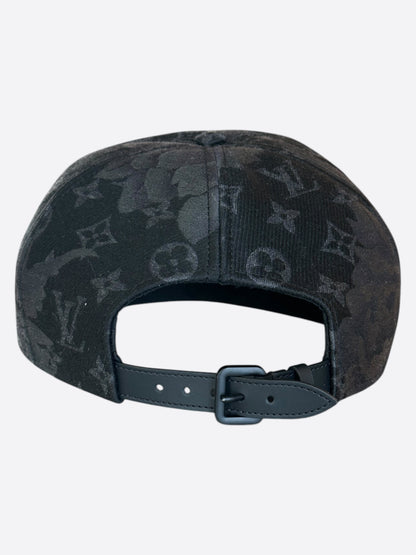 Louis Vuitton Black & Grey Floral Monogram Hat