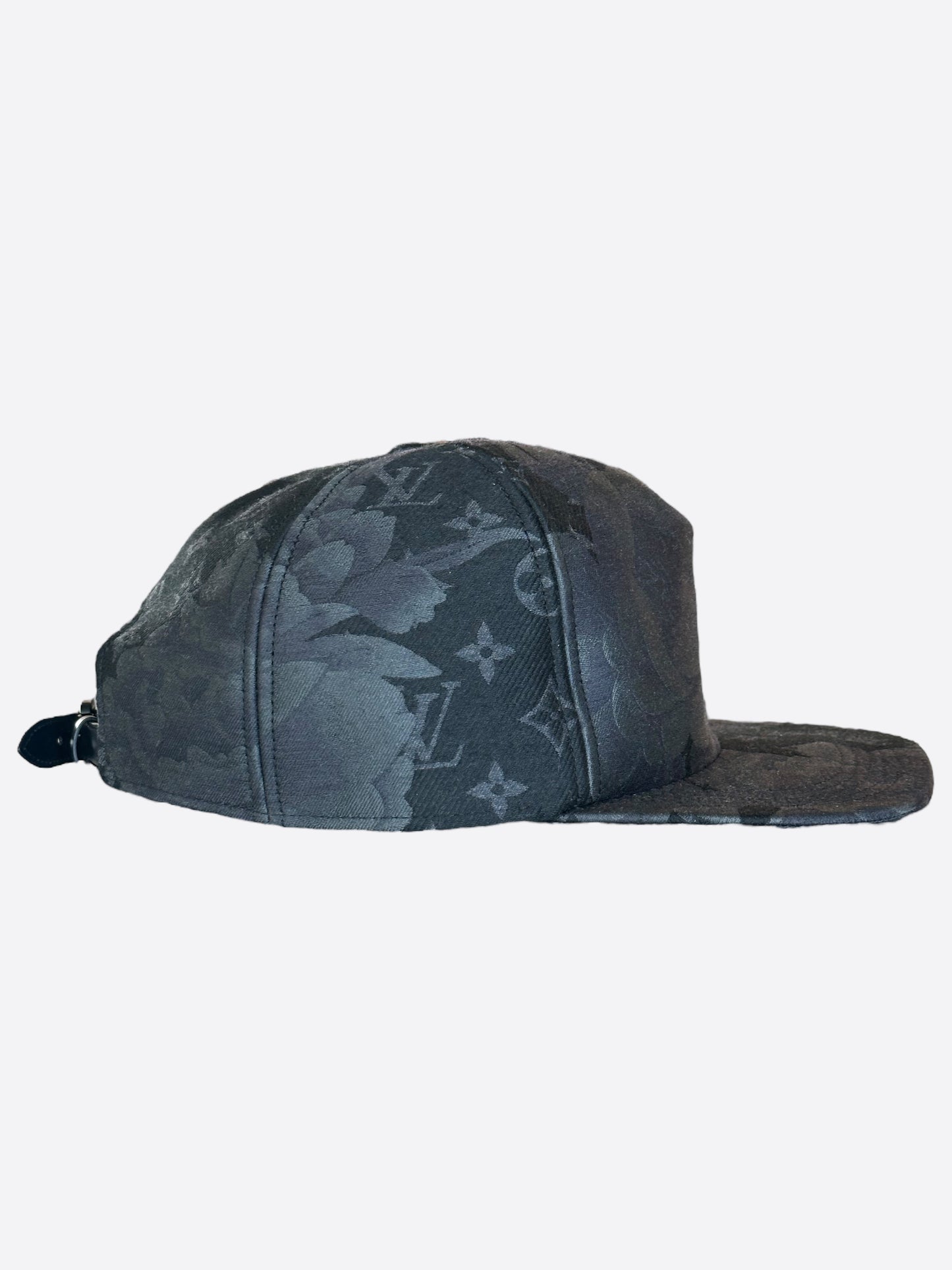 Louis Vuitton Black & Grey Floral Monogram Hat