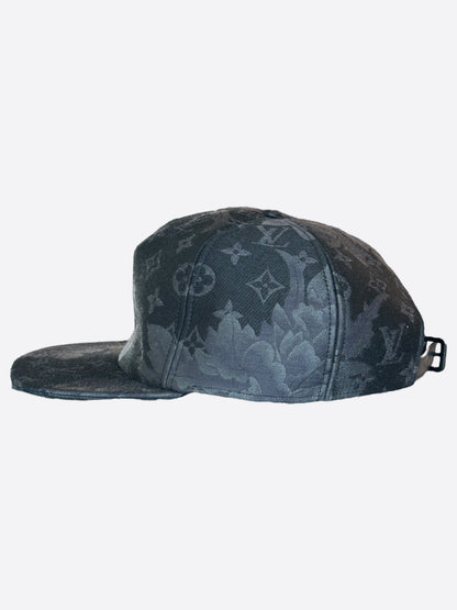 Louis Vuitton Black & Grey Floral Monogram Hat