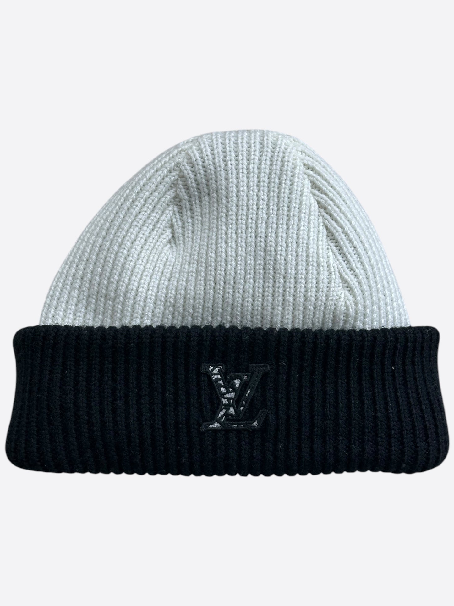 Louis Vuitton Black & White Ice Reversible Wool Beanie