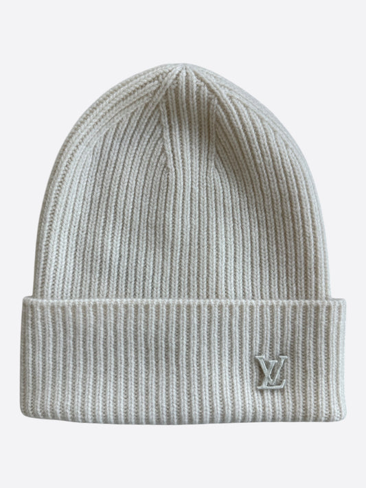 Louis Vuitton White Ahead Logo Beanie