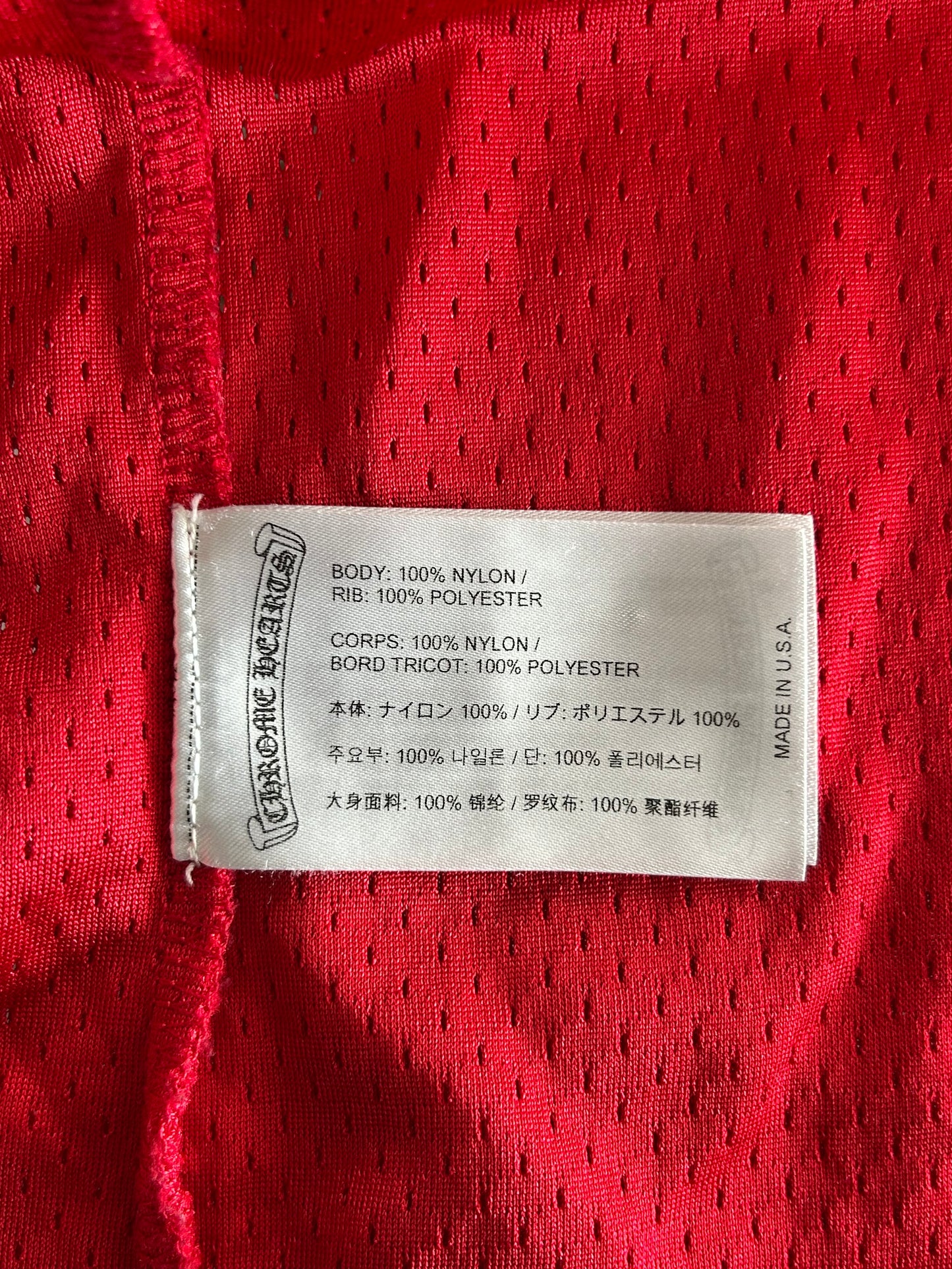 Chrome Hearts Matty Boy Red Form Mesh Jersey T-Shirt