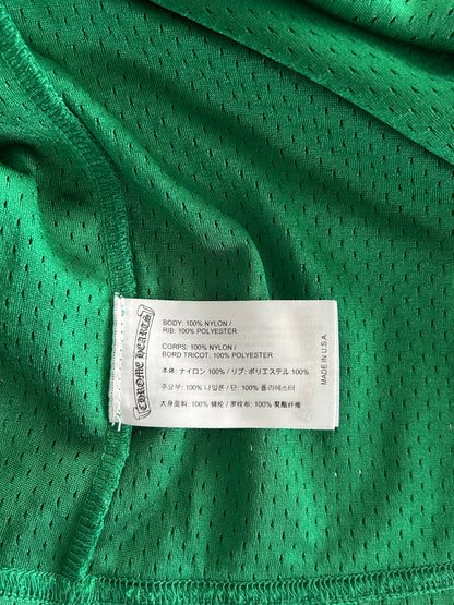 Chrome Hearts Green & Yellow Logo Mesh Jersey T-Shirt