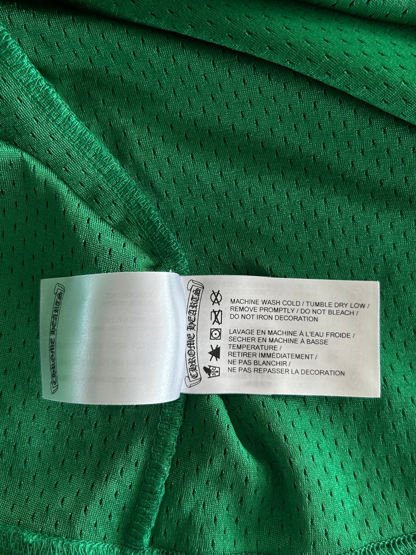 Chrome Hearts Green & Yellow Logo Mesh Jersey T-Shirt