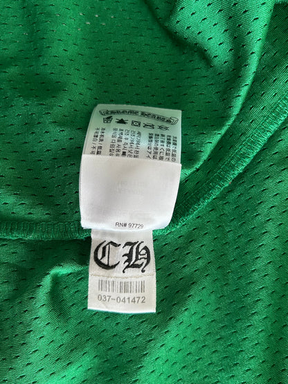 Chrome Hearts Green & Yellow Logo Mesh Jersey T-Shirt