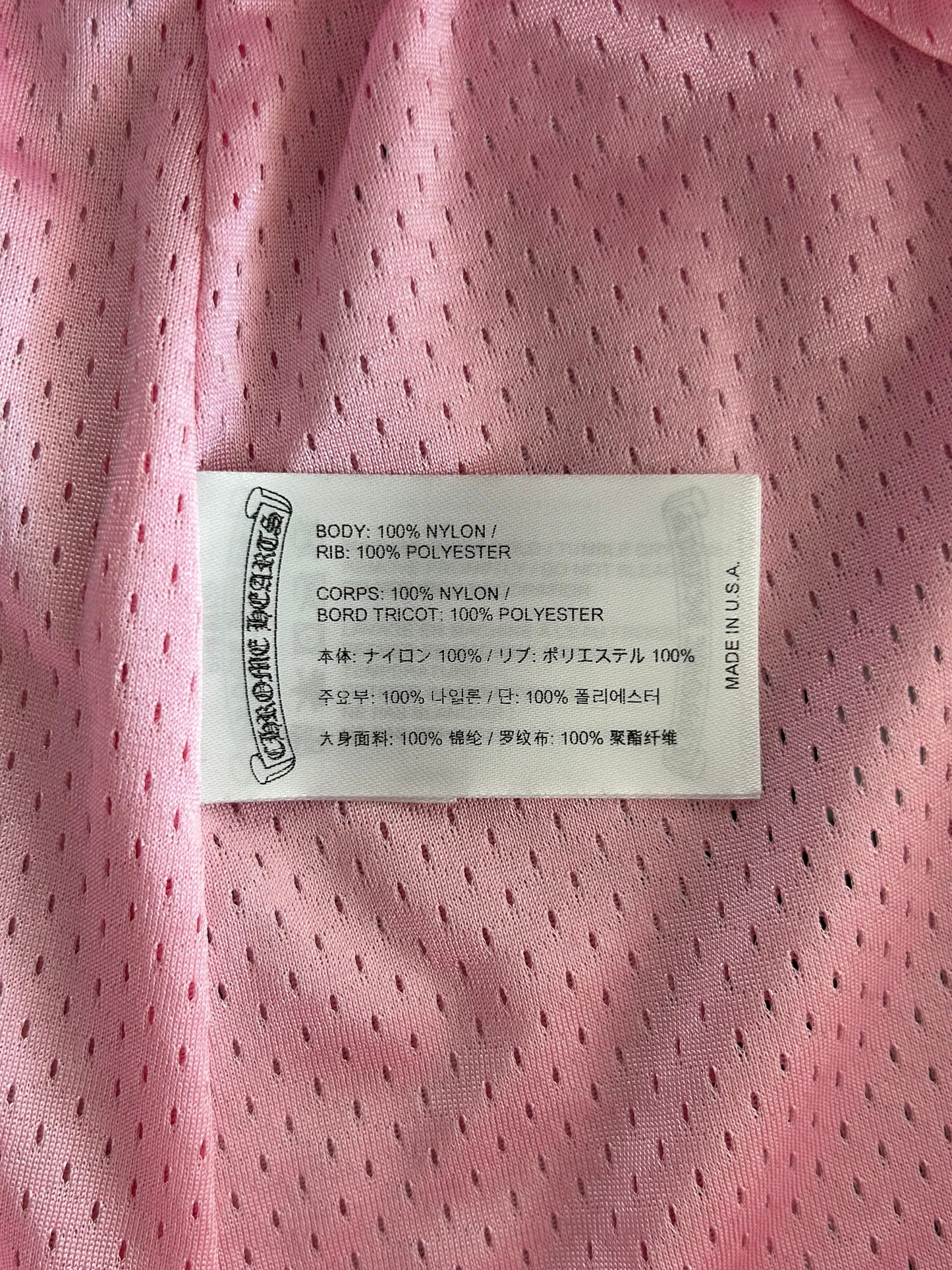 Chrome Hearts Pink & White ‘Love You’ Mesh Shorts