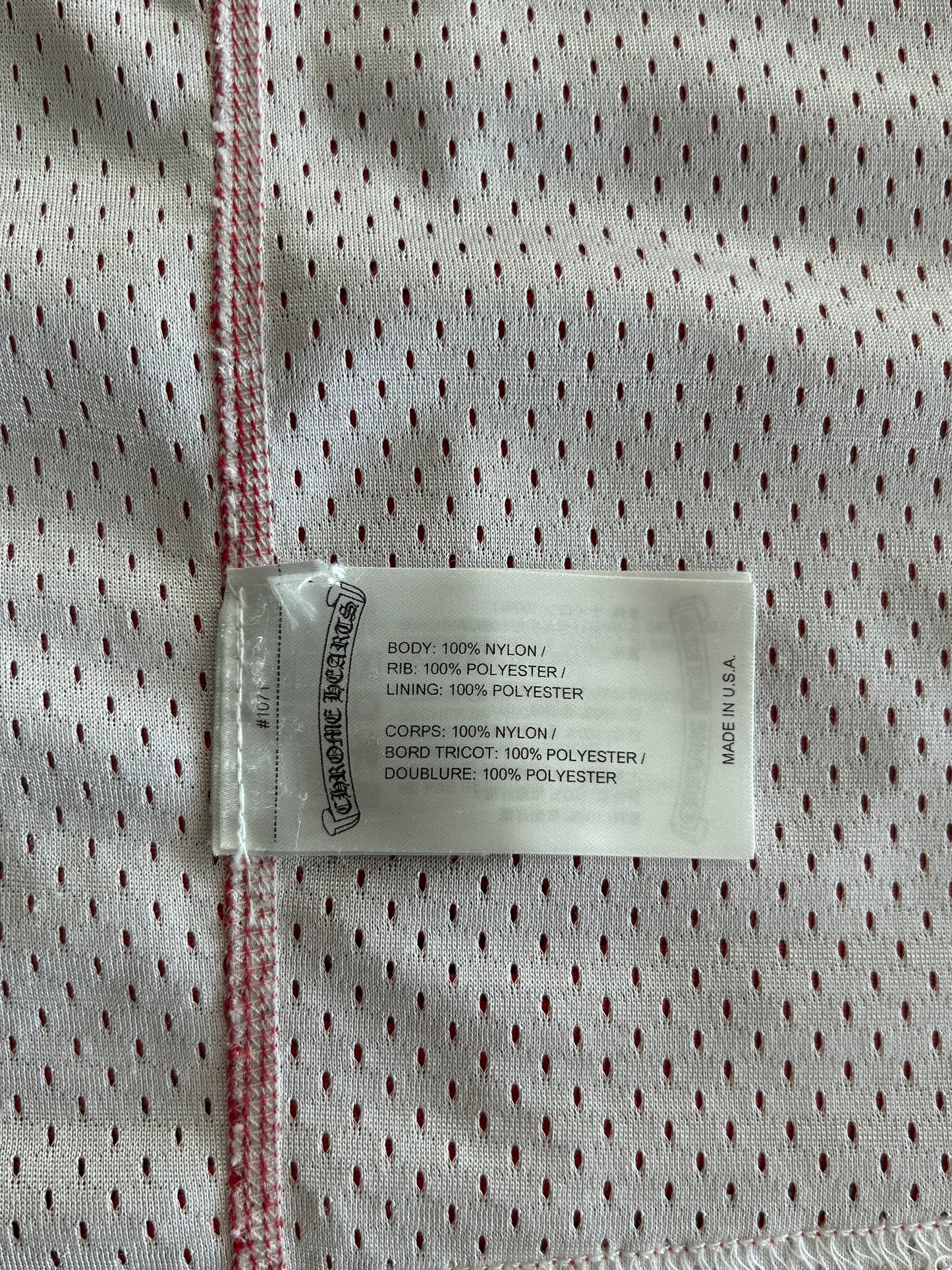 Chrome Hearts Matty Boy Red & White Team Form Reversible Mesh Jersey
