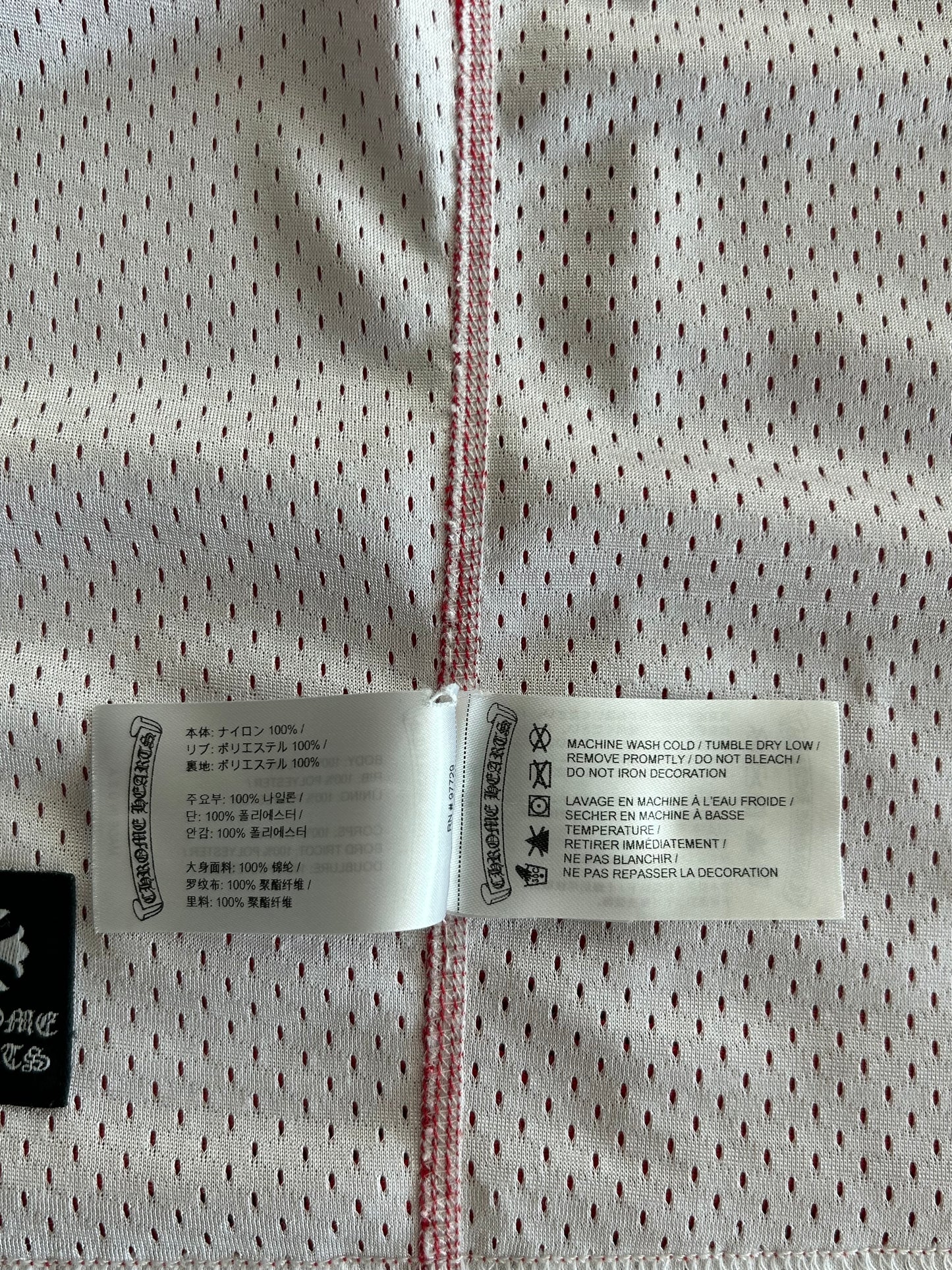 Chrome Hearts Matty Boy Red & White Team Form Reversible Mesh Jersey