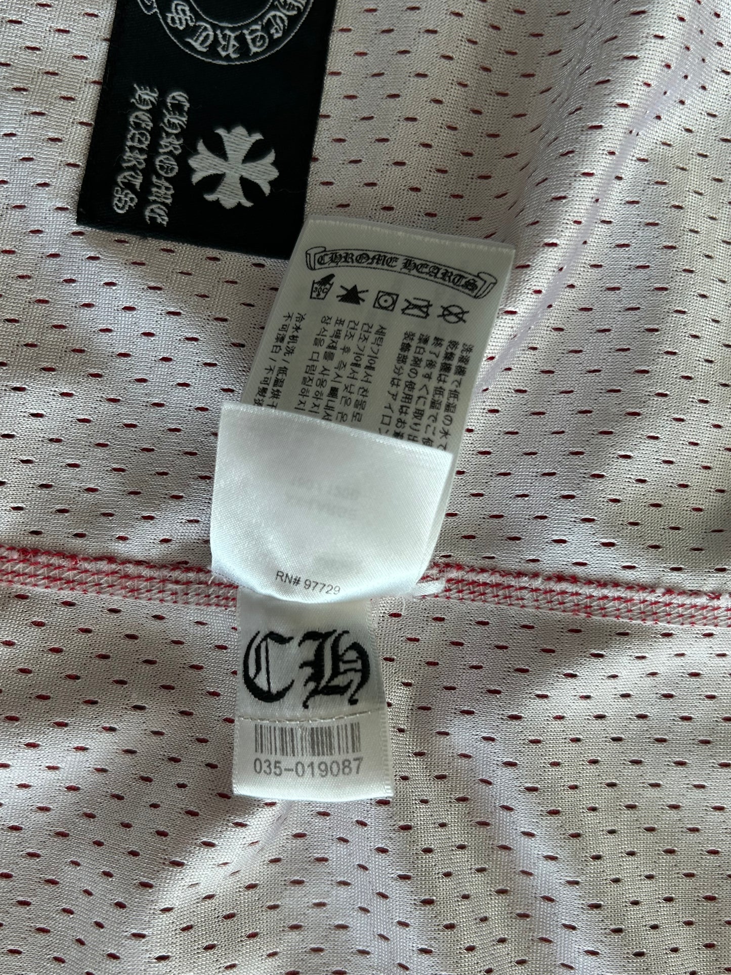 Chrome Hearts Matty Boy Red & White Team Form Reversible Mesh Jersey