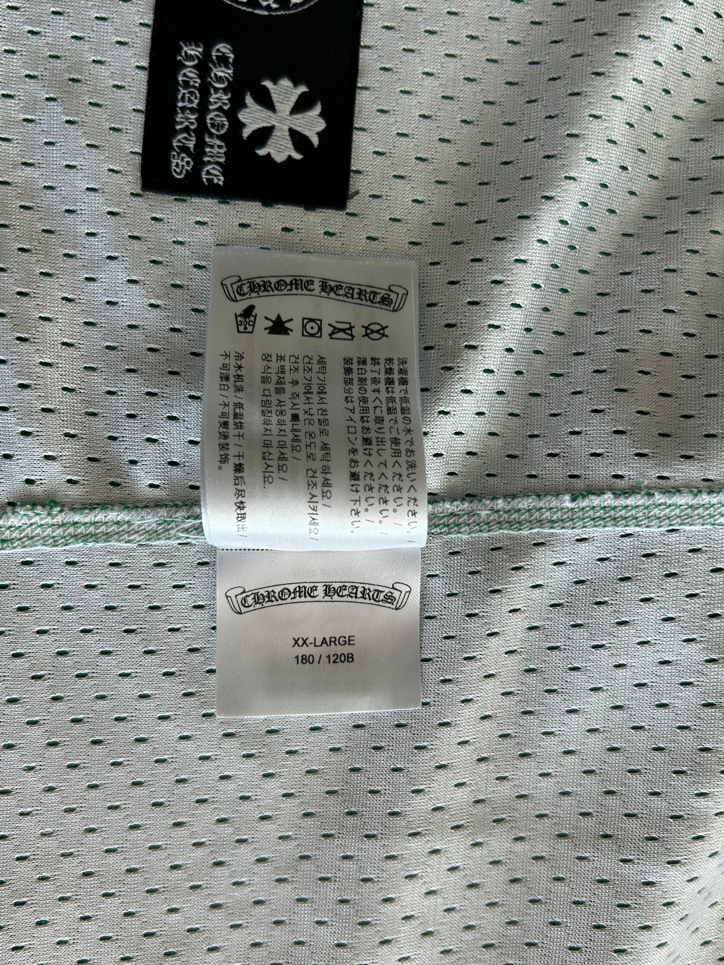 Chrome Hearts Green & White Logo Reversible Mesh Jersey