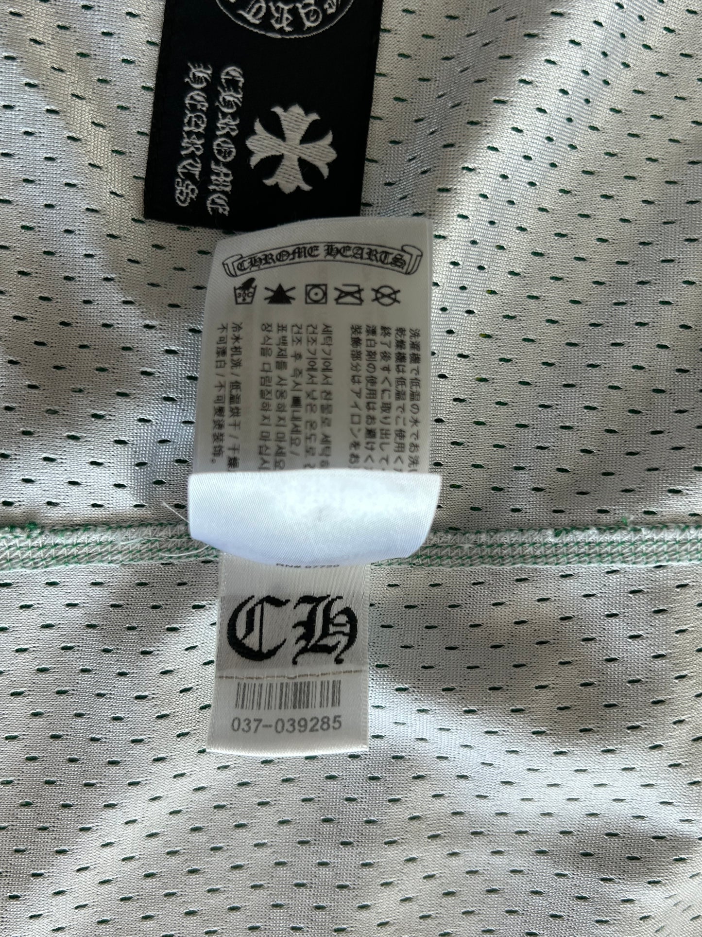 Chrome Hearts Green & White Logo Reversible Mesh Jersey