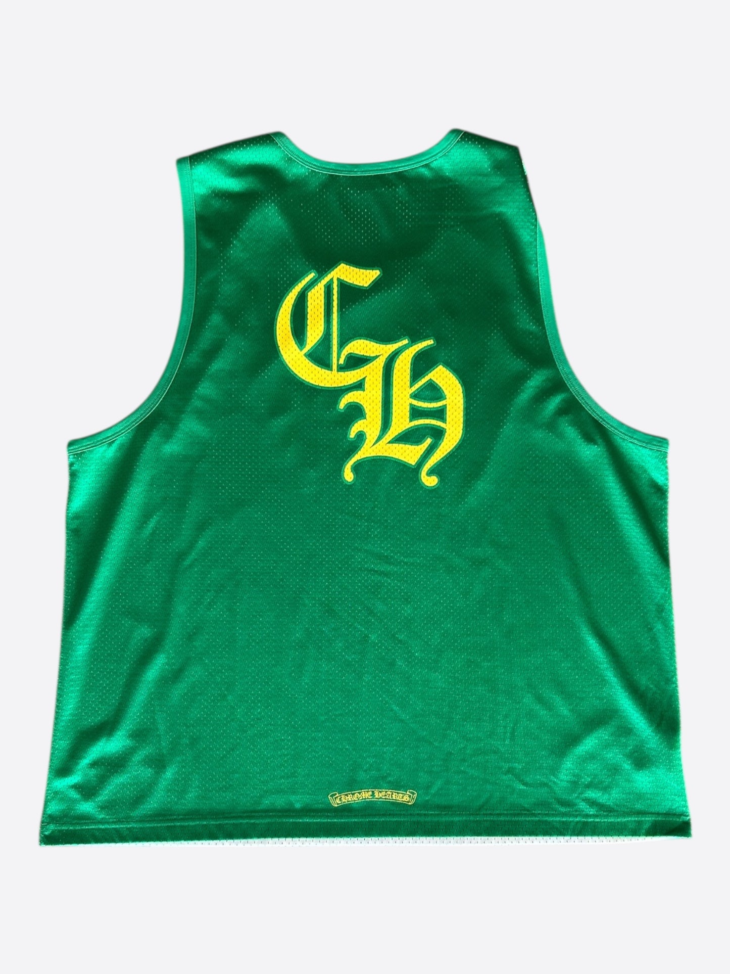 Chrome Hearts Green & White Logo Reversible Mesh Jersey