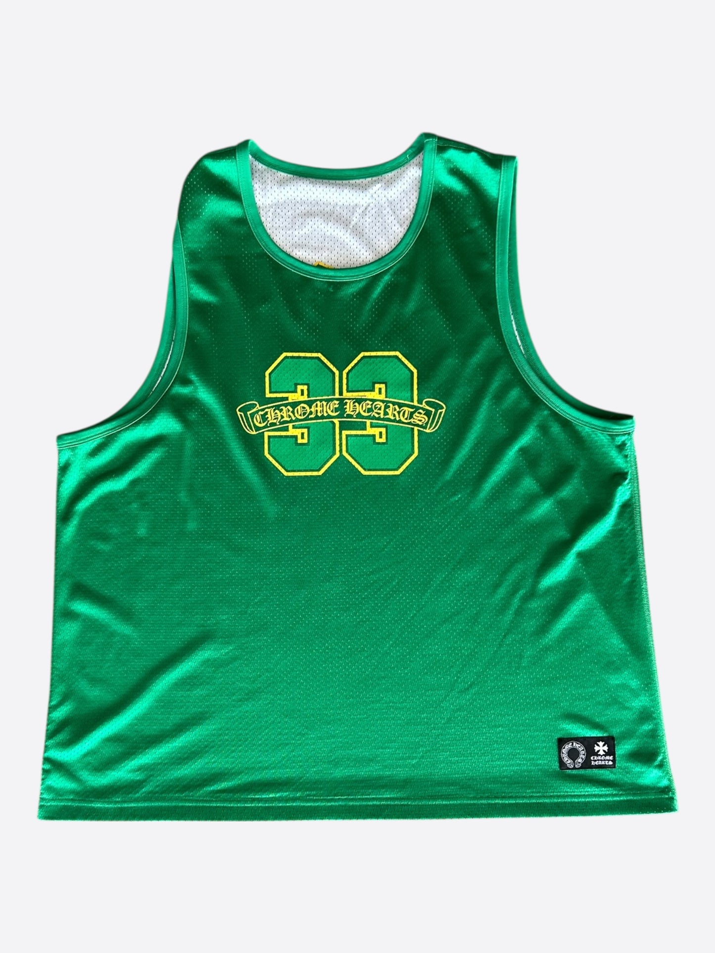 Chrome Hearts Green & White Logo Reversible Mesh Jersey