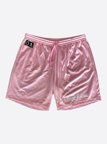Chrome Hearts Pink & White ‘Love You’ Mesh Shorts
