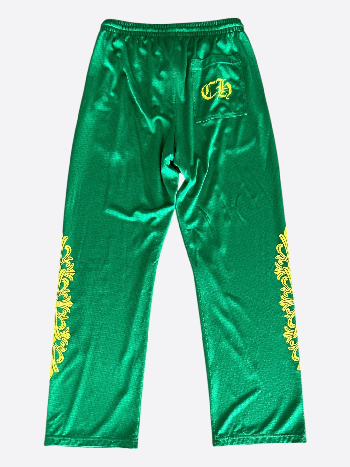Chrome Hearts Green & Yellow Floral Nylon Mesh Trackpants