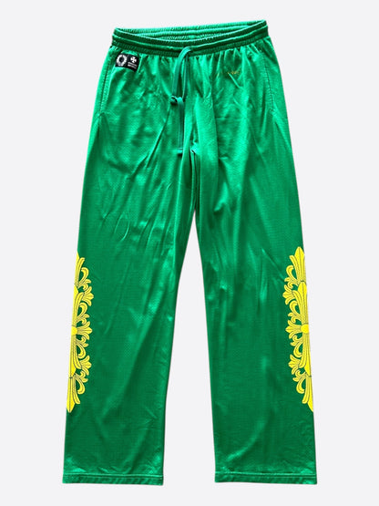 Chrome Hearts Green & Yellow Floral Nylon Mesh Trackpants