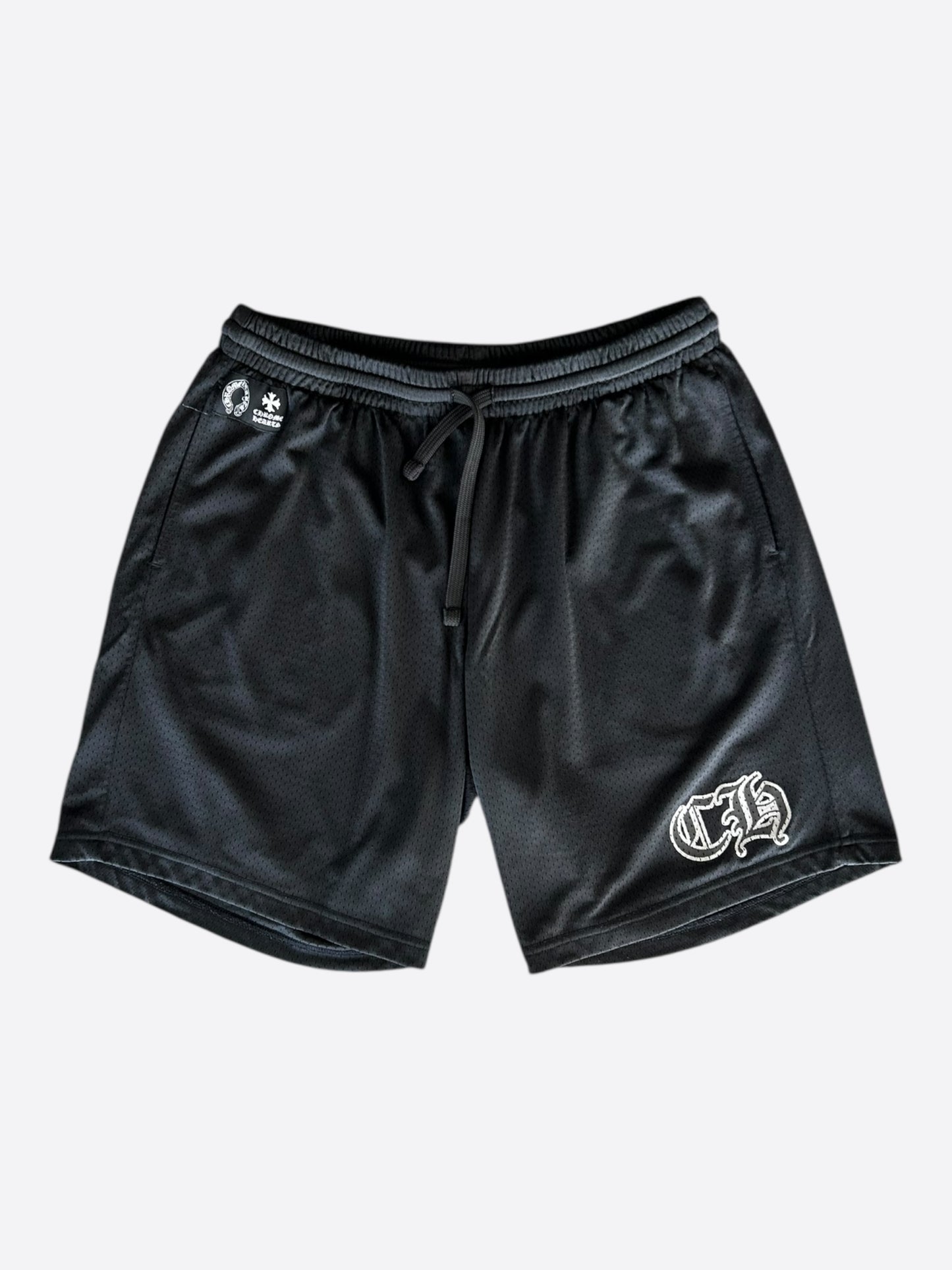 Chrome Hearts Black & White Logo Mesh Shorts