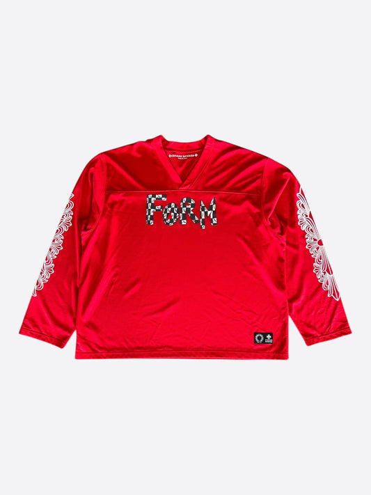 Chrome Hearts Matty Boy Red Form Mesh Jersey Longsleeve T-Shirt