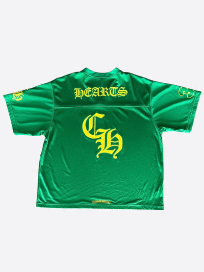 Chrome Hearts Green & Yellow Logo Mesh Jersey T-Shirt