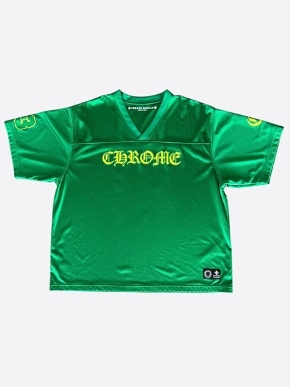 Chrome Hearts Green & Yellow Logo Mesh Jersey T-Shirt