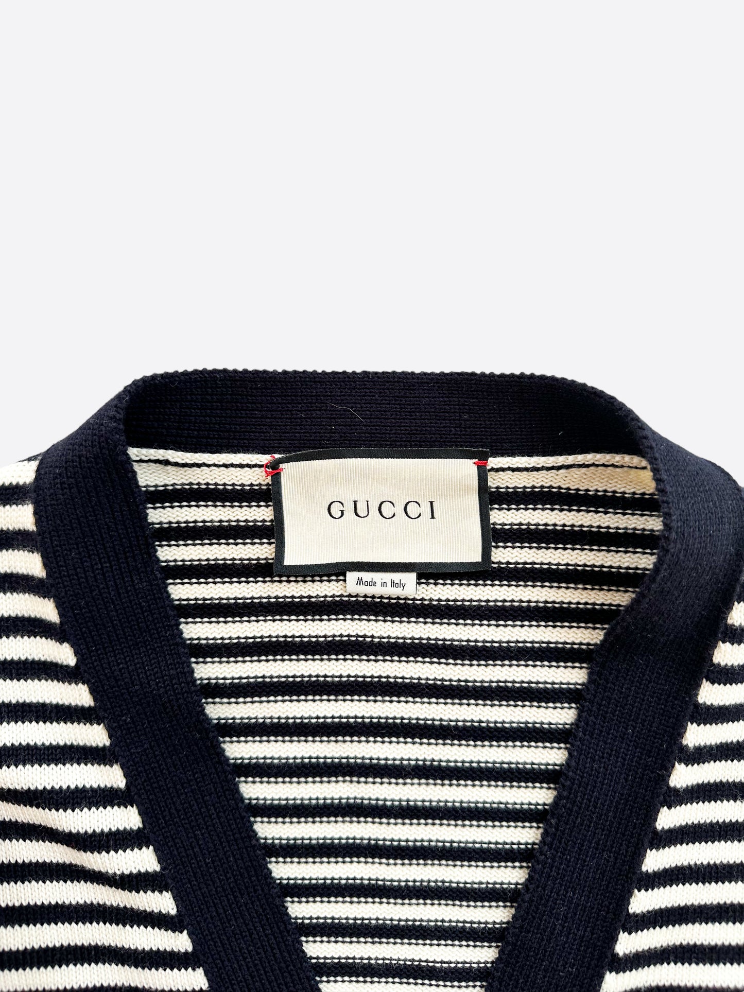 Gucci Navy & White GG Monogram Cardigan Sweater