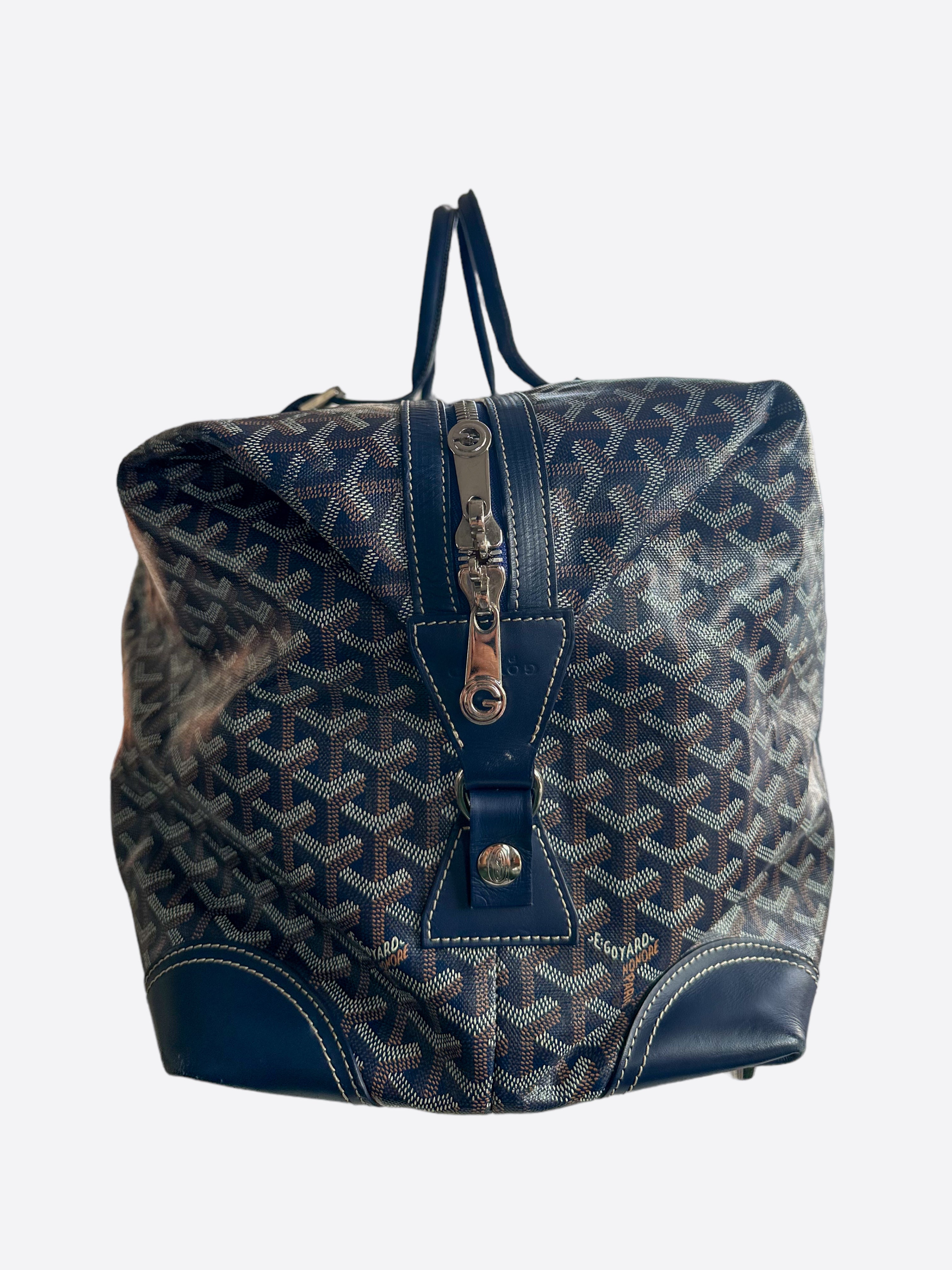 Goyard Blue Brown Goyardine Boeing 55