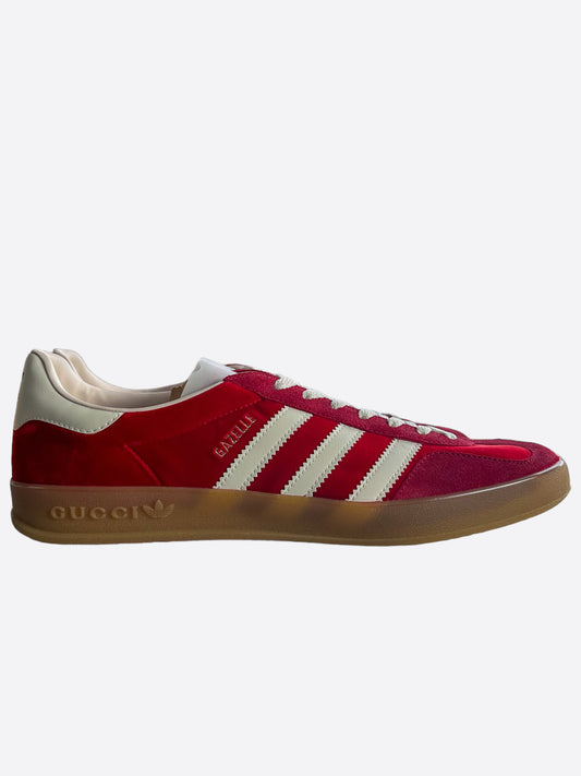 Gucci Adidas Red & White Gazelle Sneakers