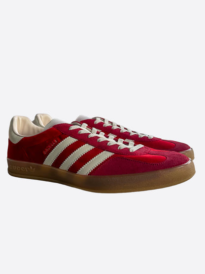 Gucci Adidas Red & White Gazelle Sneakers