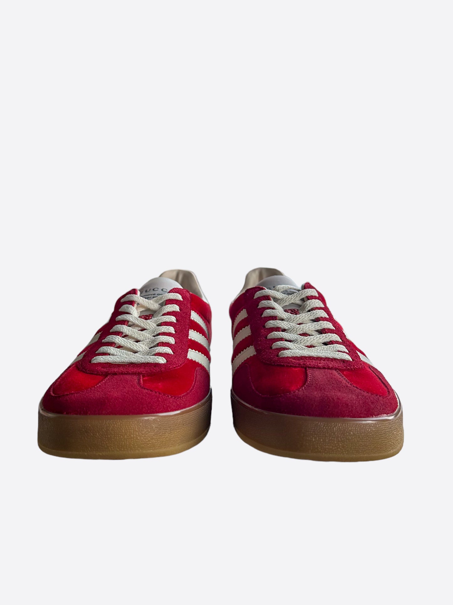 Gucci Adidas Red & White Gazelle Sneakers