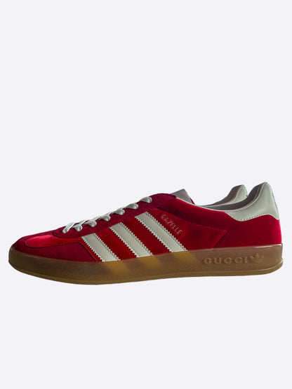 Gucci Adidas Red & White Gazelle Sneakers