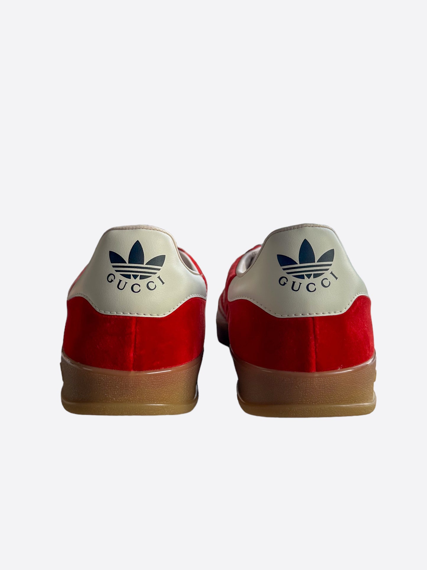 Gucci Adidas Red & White Gazelle Sneakers