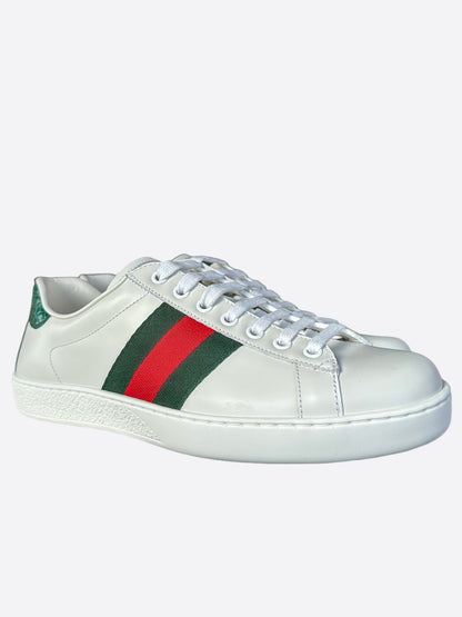 Gucci White Green & Red Striped Ace Sneaker