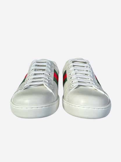 Gucci White Green & Red Striped Ace Sneaker