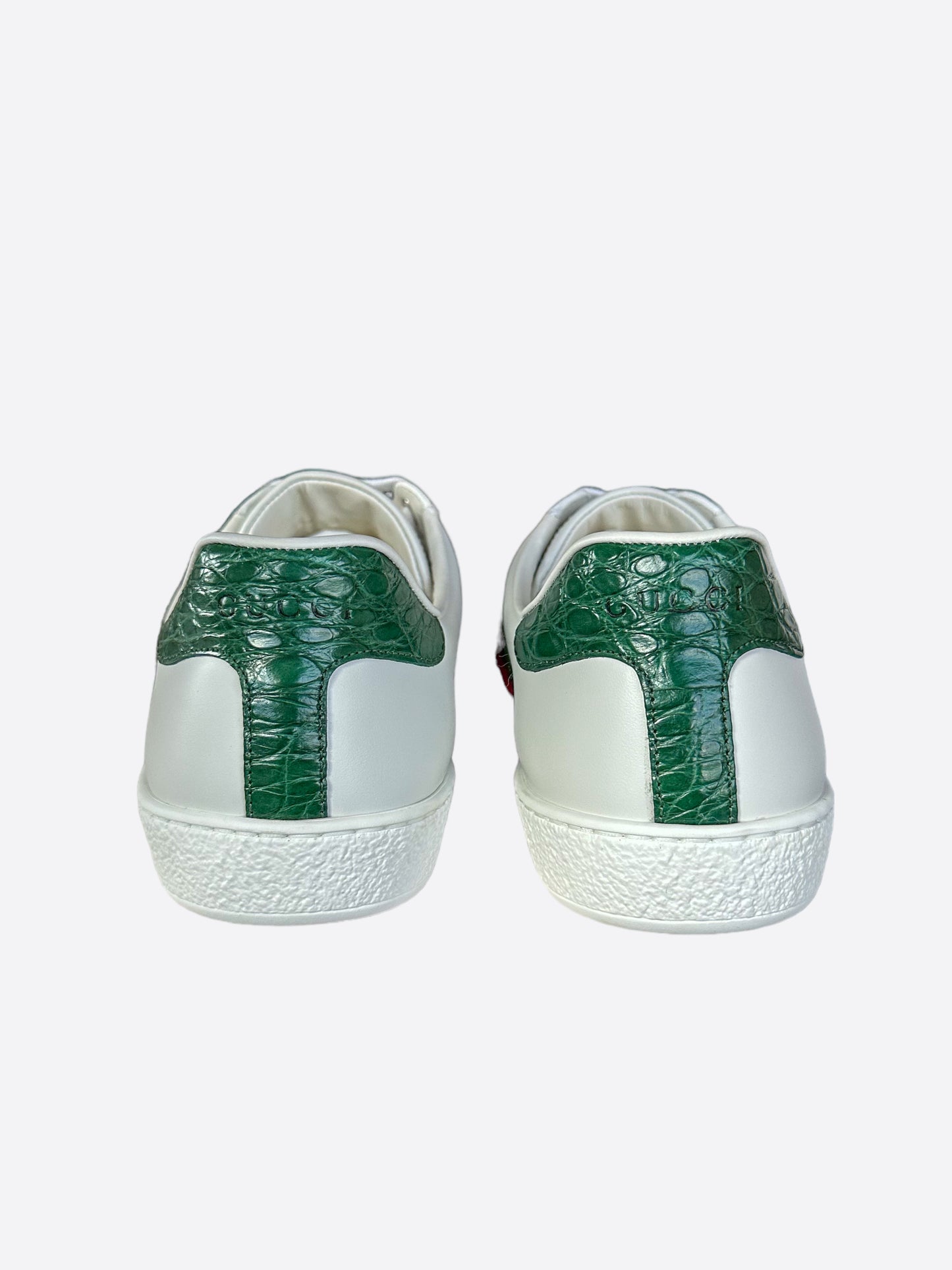 Gucci White Green & Red Striped Ace Sneaker