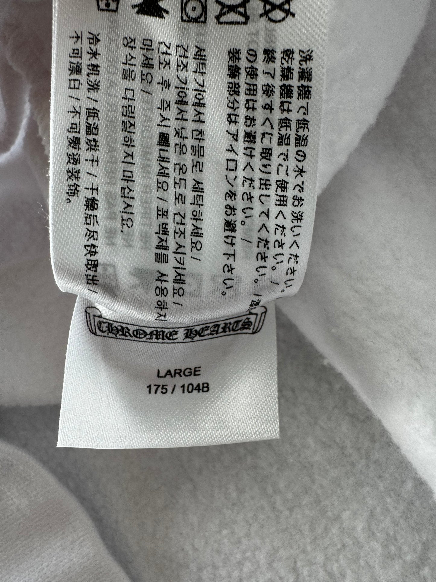 Chrome Hearts White & Red Rolling Stones Scroll Logo Hoodie