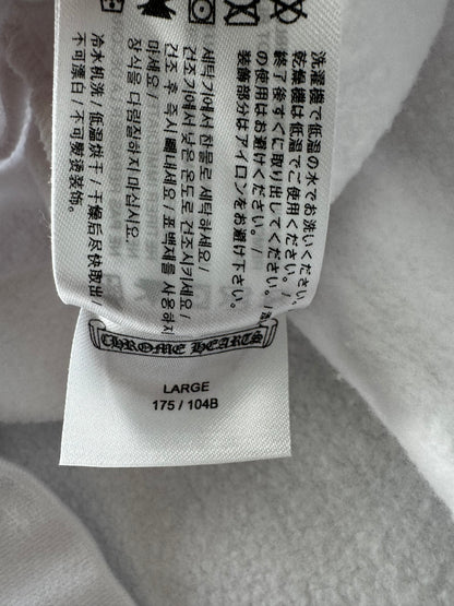 Chrome Hearts White & Red Rolling Stones Scroll Logo Hoodie
