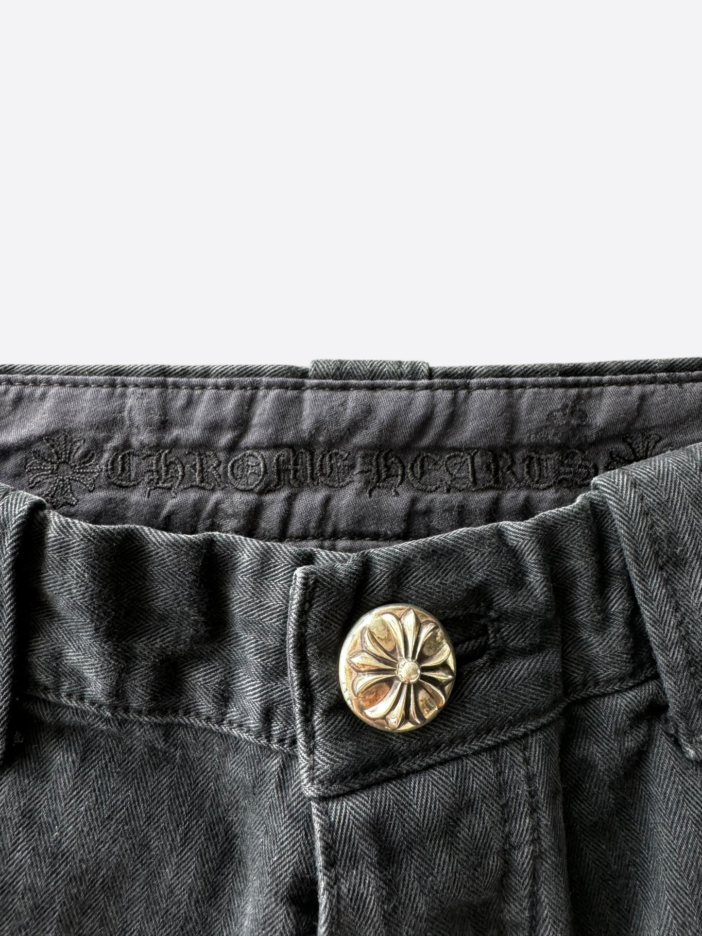 Chrome Hearts Black Herringbone Carpenter Pants