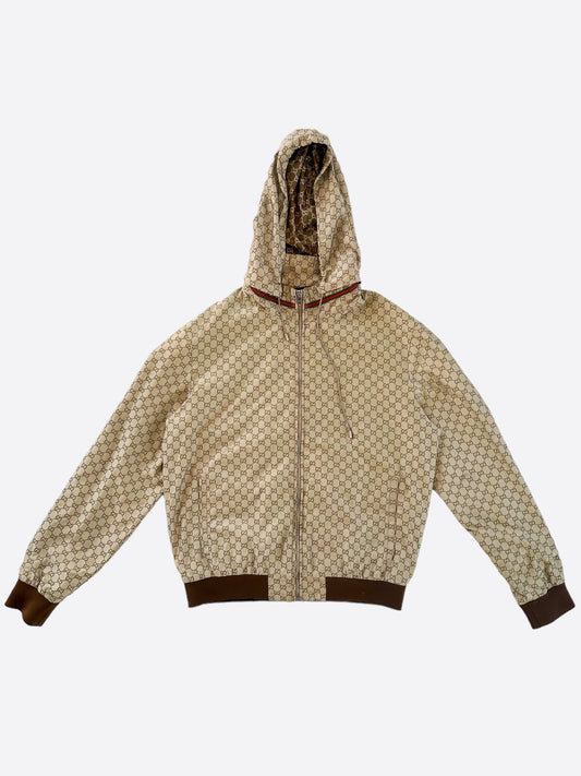 Gucci Tan & Brown GG Monogram Windbreaker