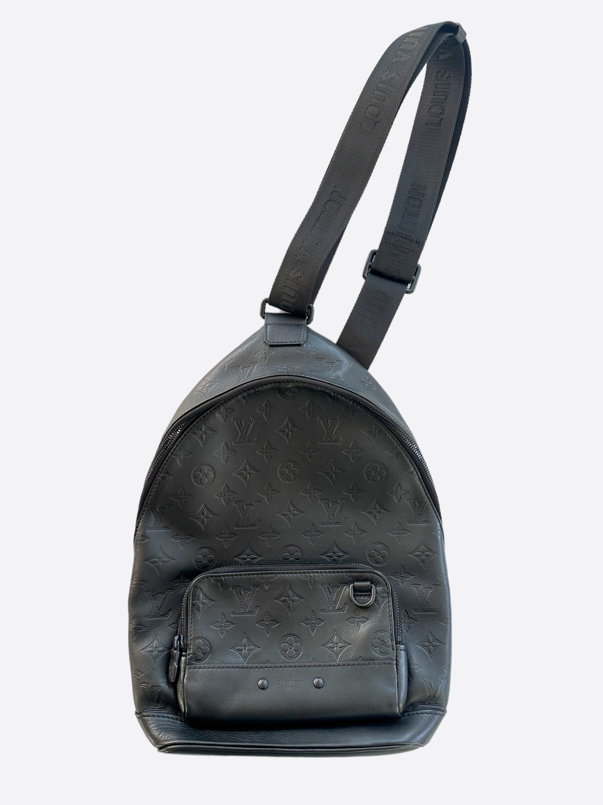 Louis Vuitton Black Shadow Monogram Racer Sling Bag – Savonches