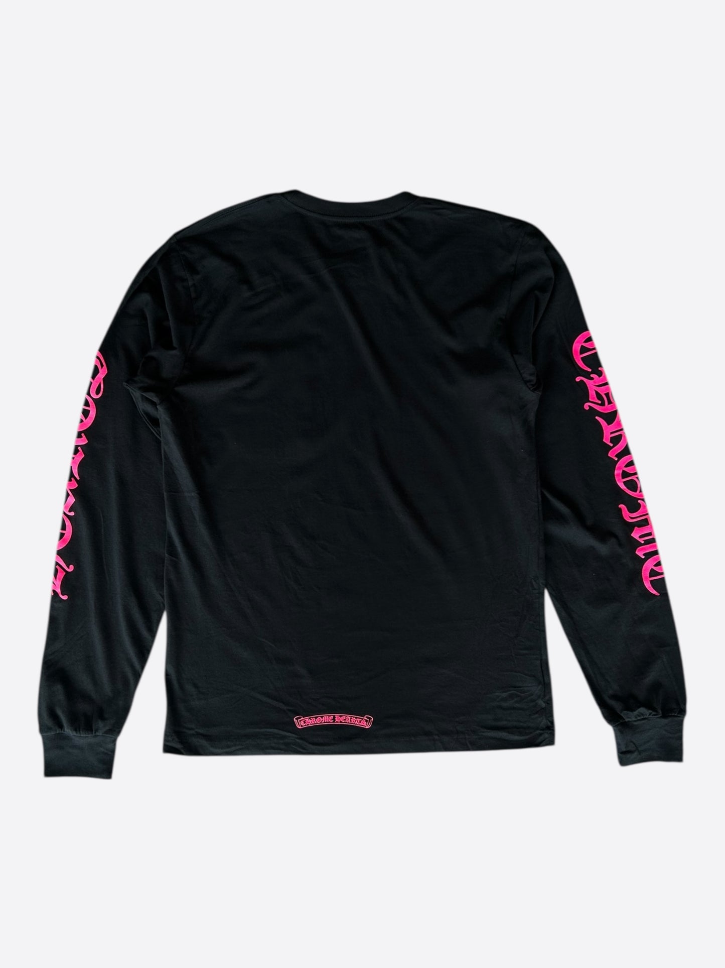 Chrome Hearts Black & Pink Neck Logo Longsleeve T-Shirt