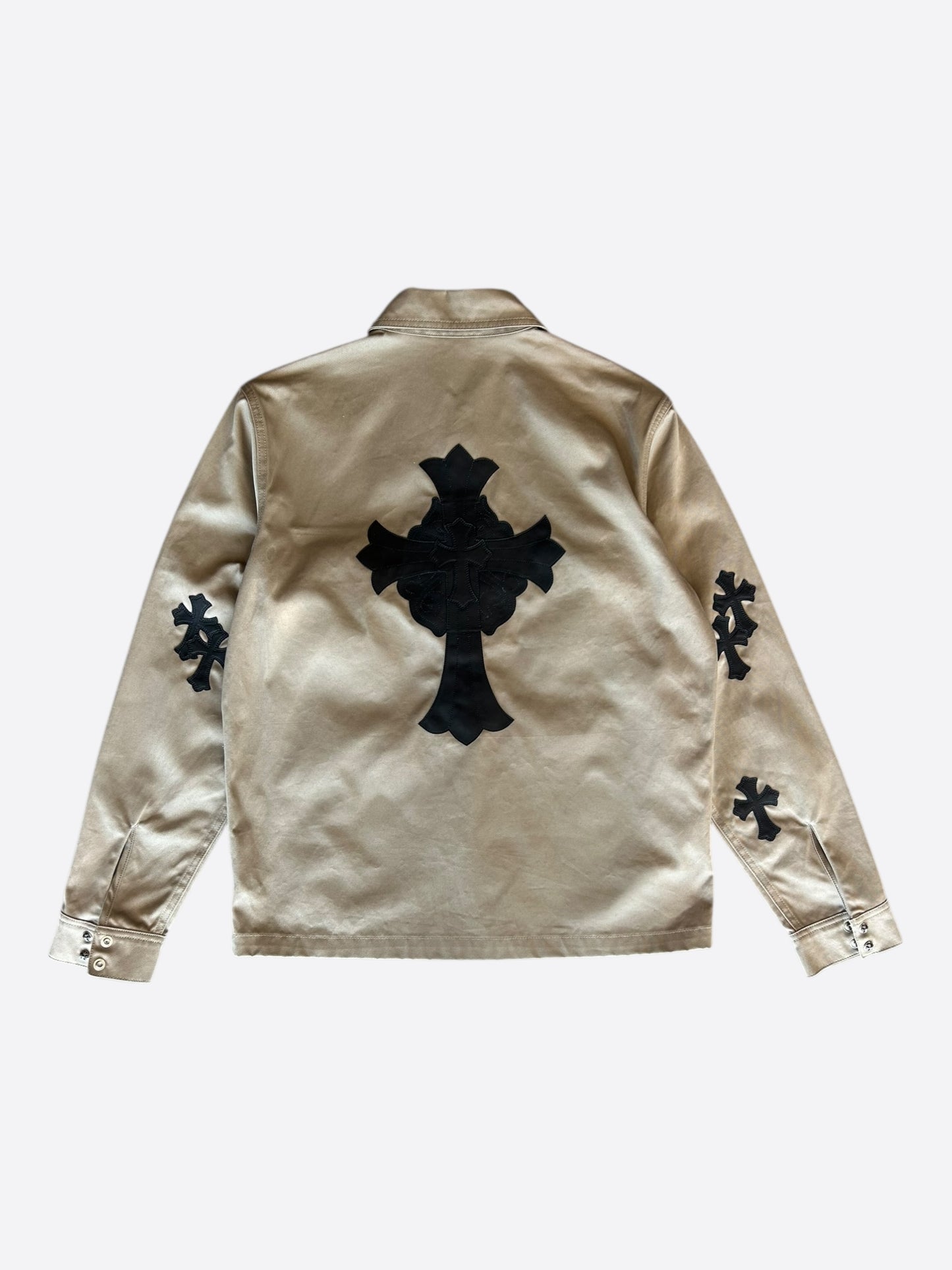 Chrome Hearts Tan & Black Cross Patch Work Dog Jacket